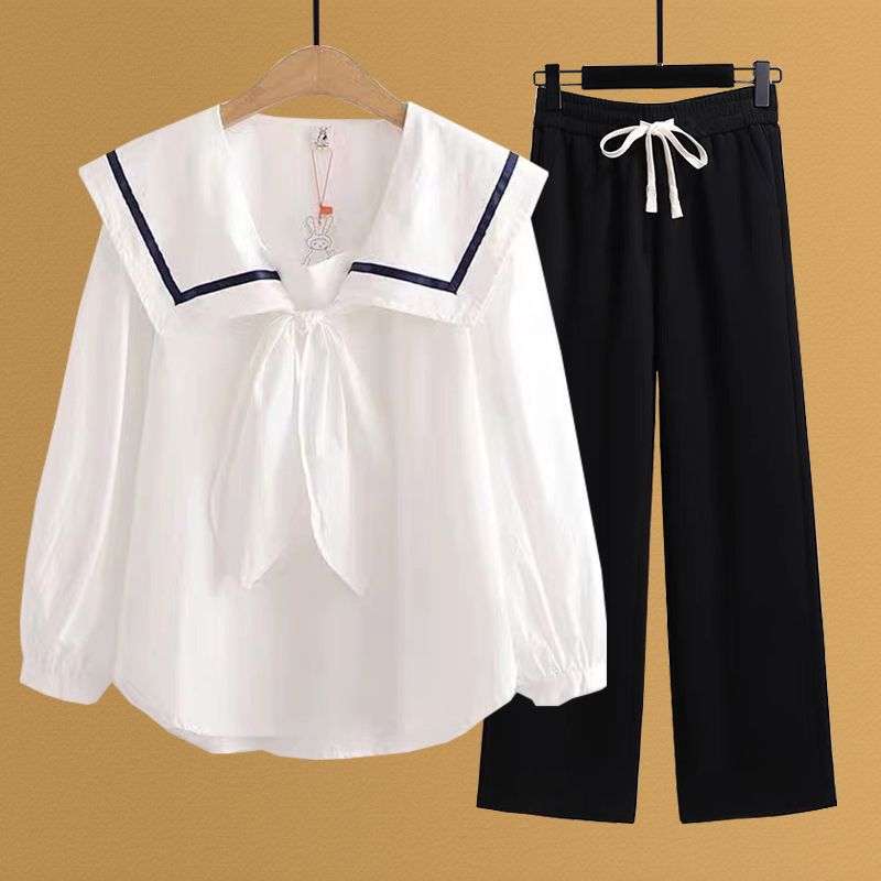 ネイビーコーデ マリンカラーリボン 上下セット