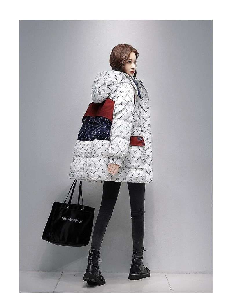 ネイビーコーデ モノグラムキルティング中わたジャケット