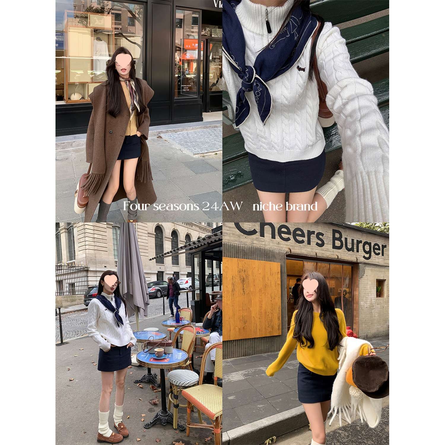 ネイビーコーデ シンプル台形ミニスカート