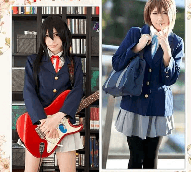 ネイビーコーデ 軽音（けいおん）部のコスプレに清楚マリン制服セットアップ