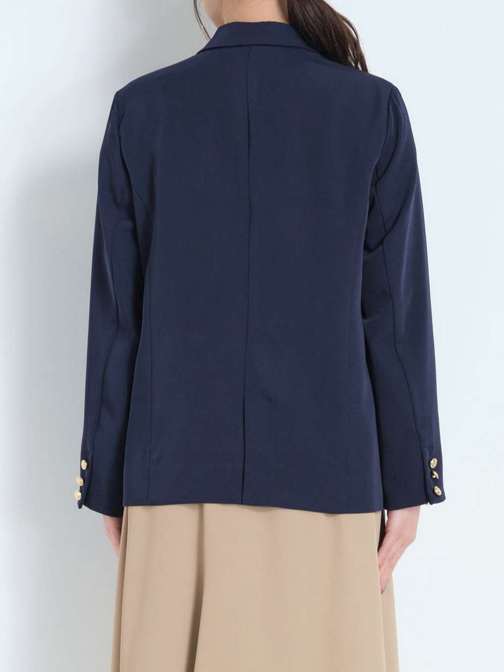 ネイビーコーデ クラシカルダブルジャケット