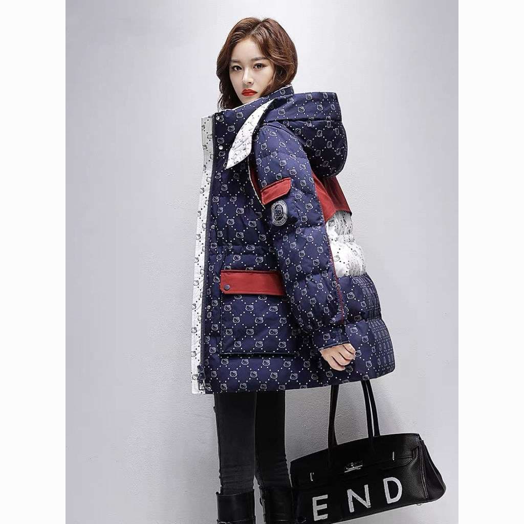 ネイビーコーデ モノグラムキルティング中わたジャケット