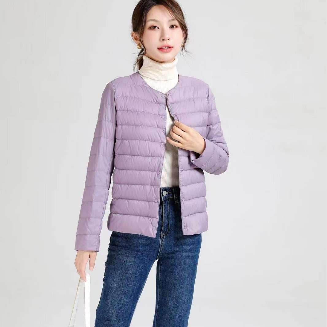 ネイビーコーデ 軽量キルティングダウンジャケット