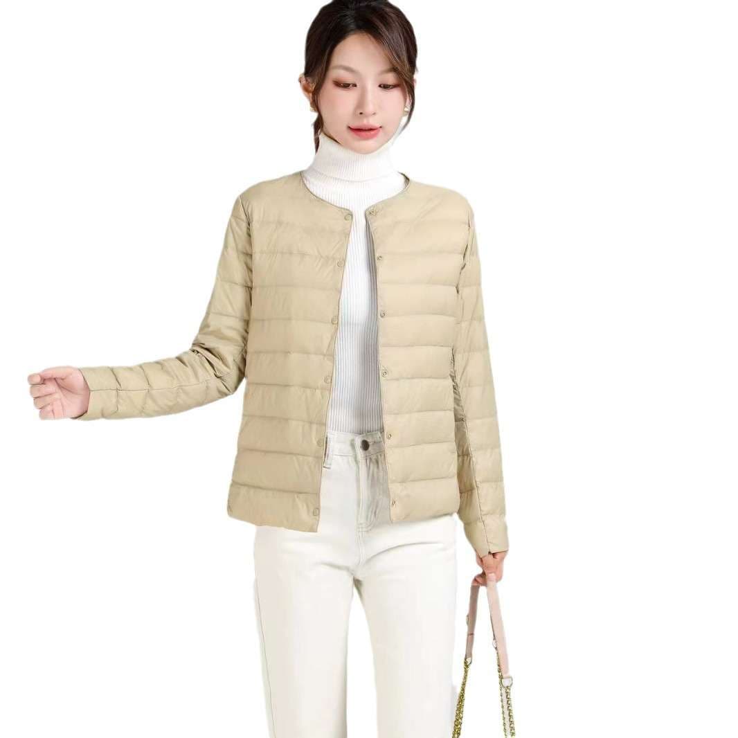 ネイビーコーデ 軽量キルティングダウンジャケット