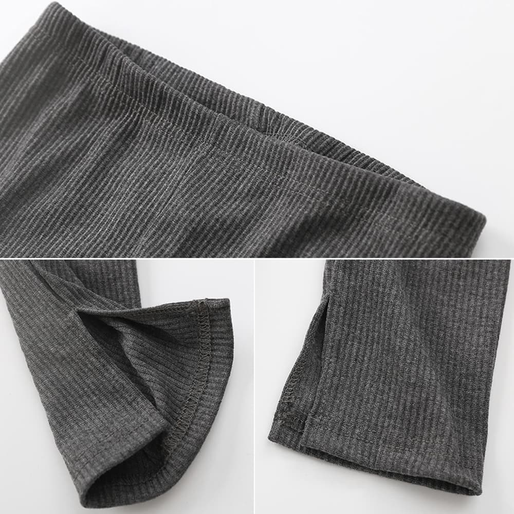 ネイビーコーデ サイドスリット リブレギンス パンツ 美脚 韓国風