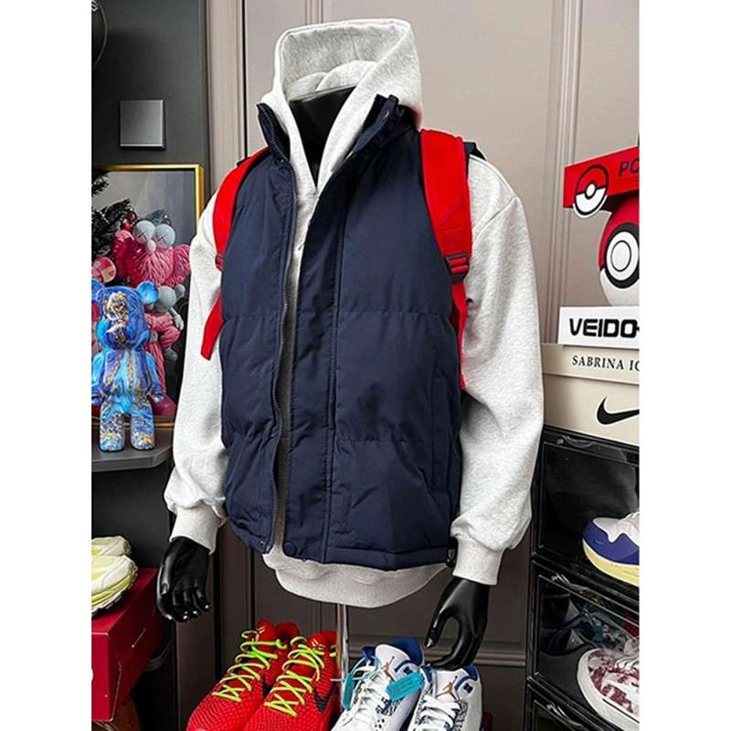 ネイビーコーデ 軽やかでおしゃれ！ネイビーカラーダウンジレ