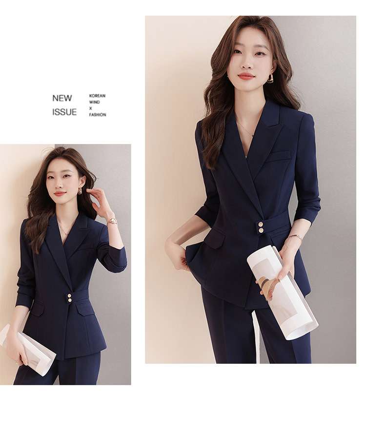 ネイビーコーデ 大人の洗練パンツスーツ セットアップ