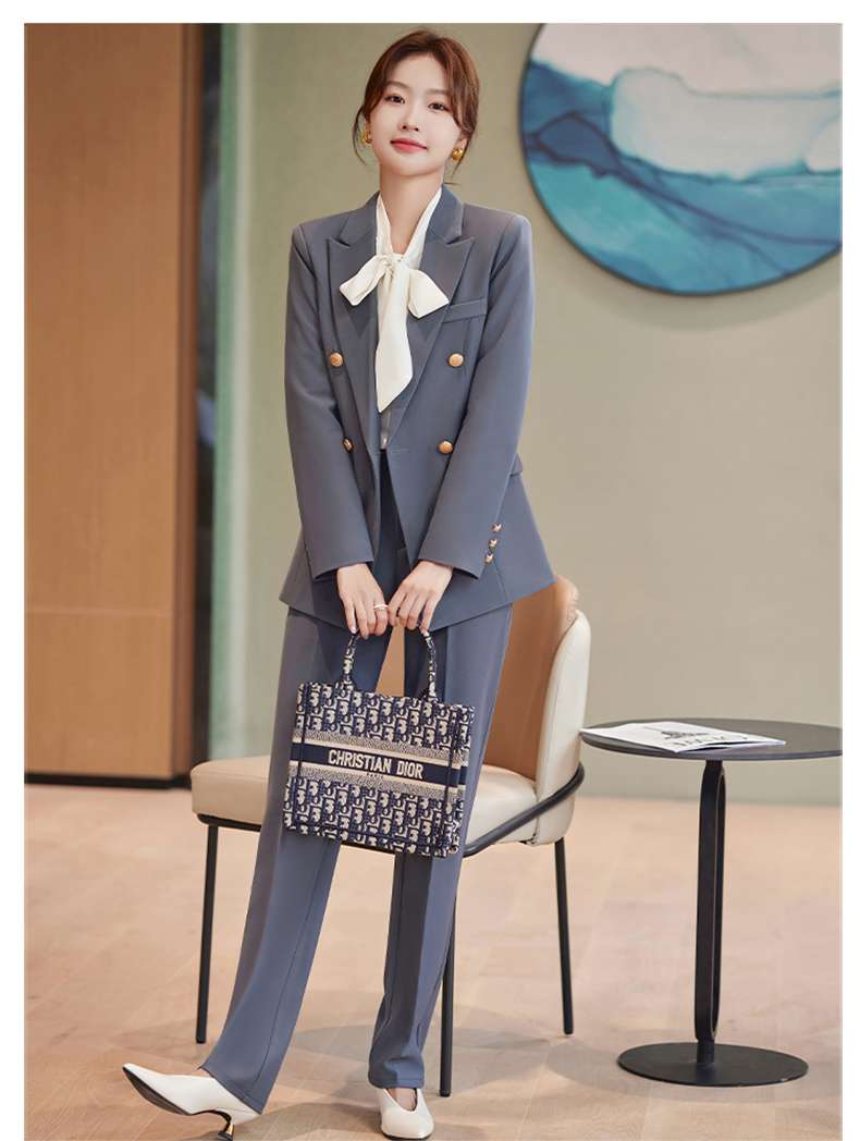 ネイビーコーデ エレガントリボンセットアップスーツ