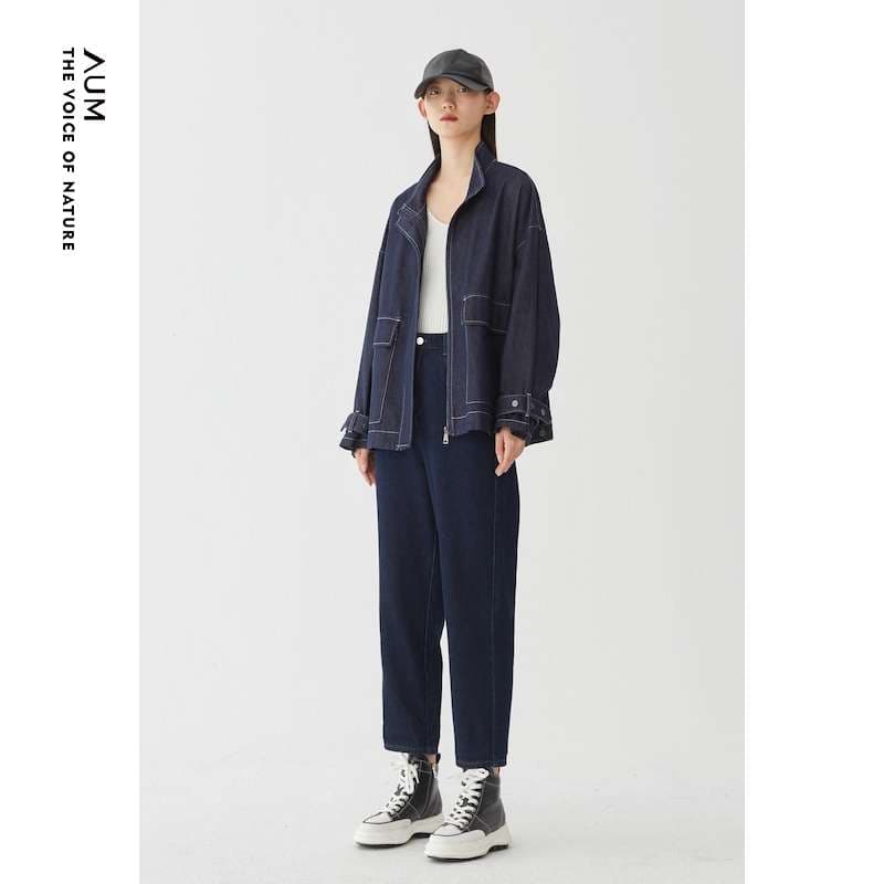 ネイビーコーデ オーバーサイズ コンフォートジャケット