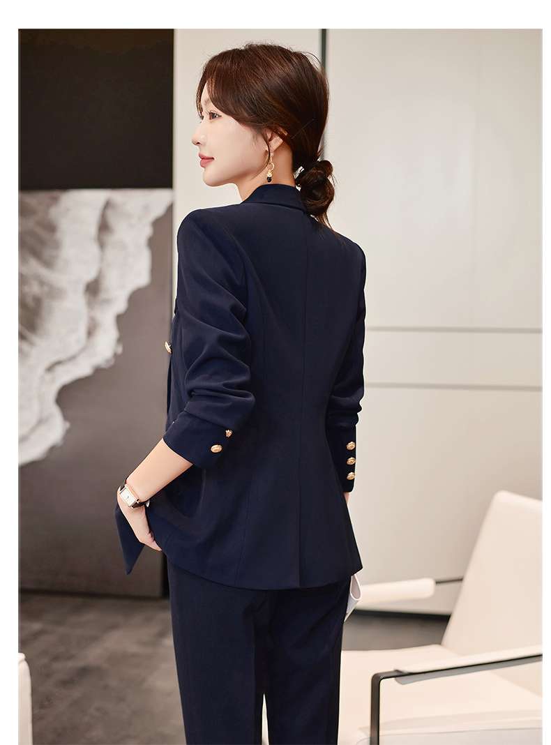 ネイビーコーデ エレガントリボンセットアップスーツ