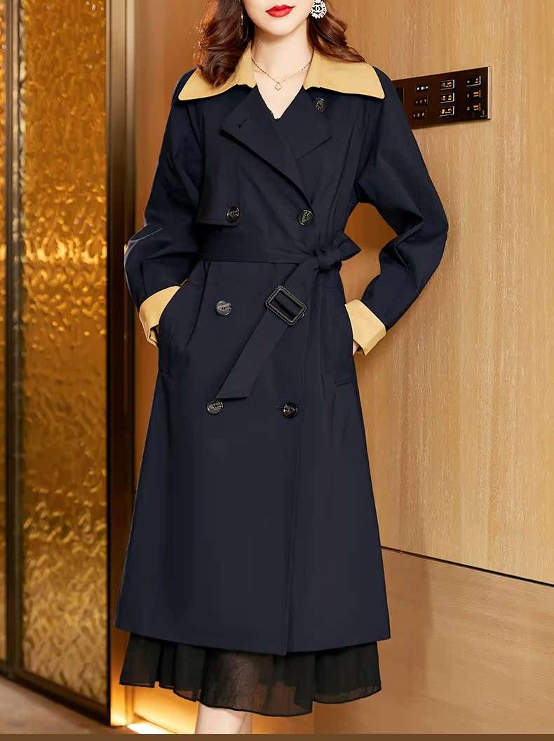 ネイビーコーデ エレガントクラシカルトレンチコート