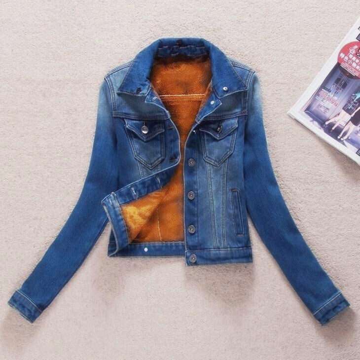 ネイビーコーデ 裏起毛あったかデニムジャケット