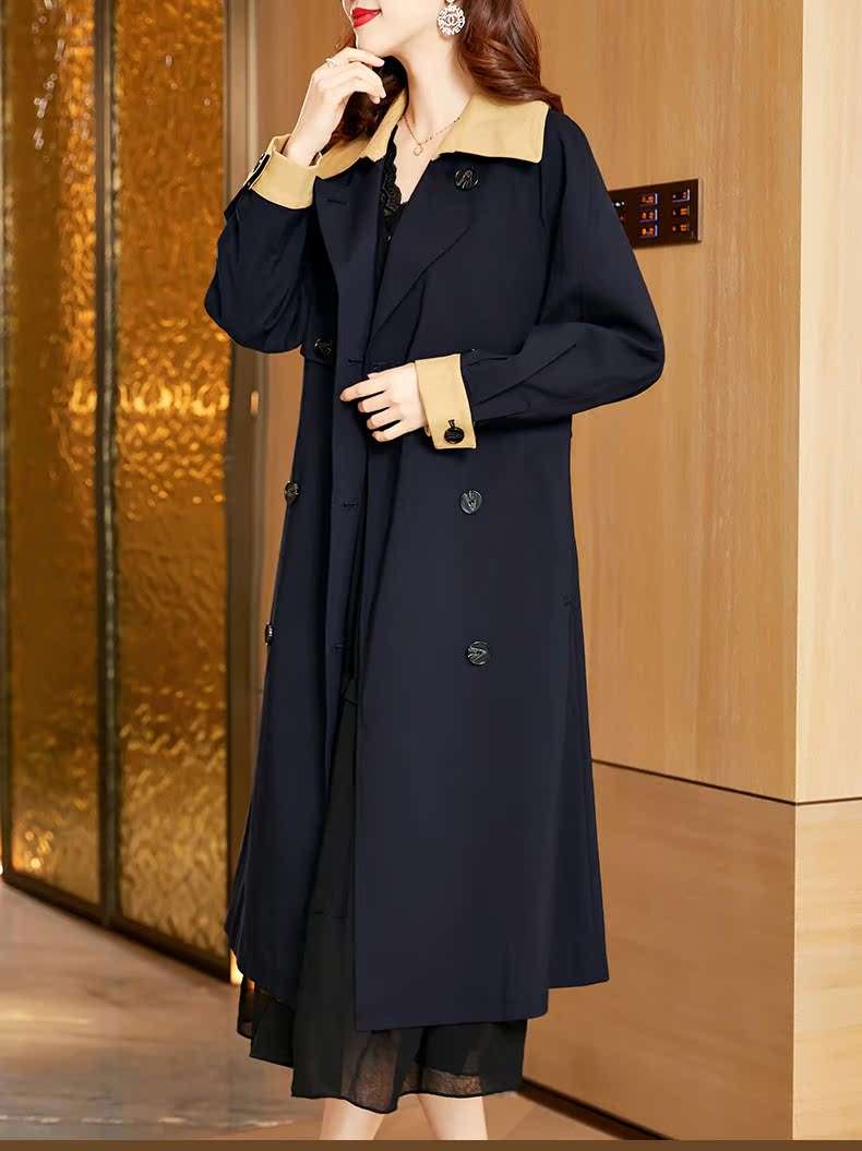 ネイビーコーデ エレガントクラシカルトレンチコート