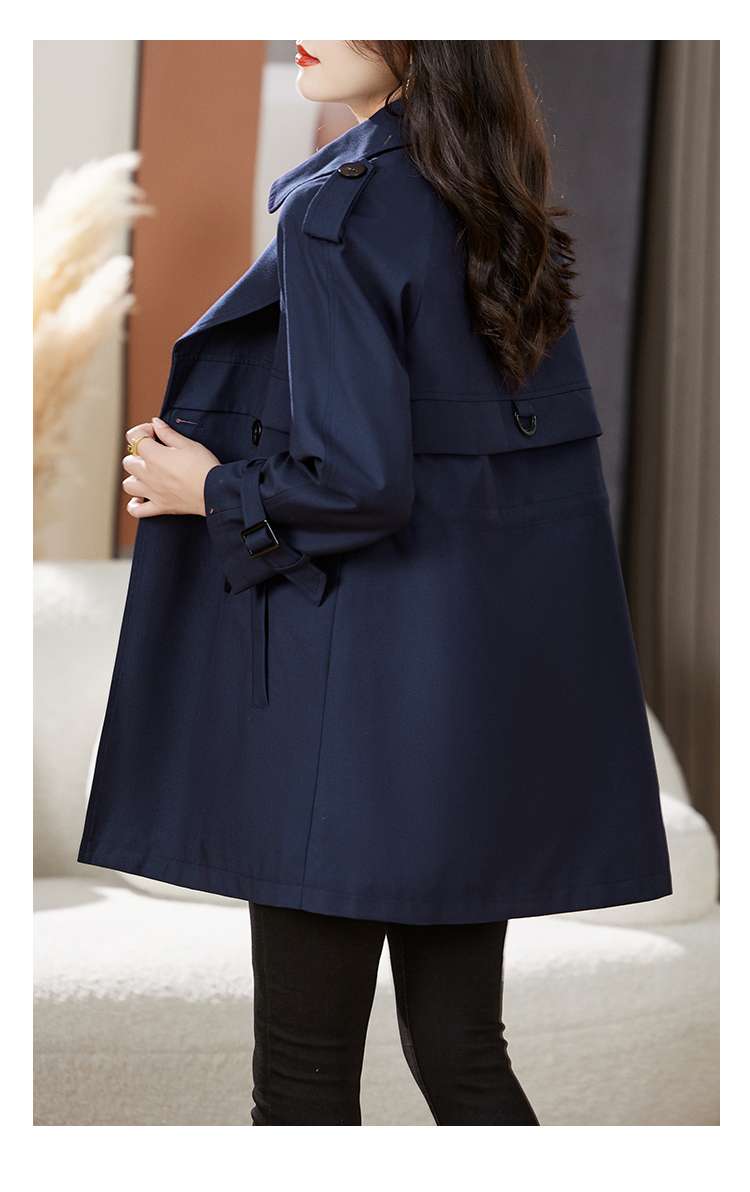 ネイビーコーデ クラシカル トレンチ スタイル ミドル丈コート