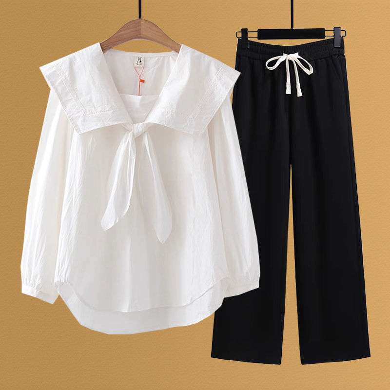 ネイビーコーデ マリンカラーリボン 上下セット