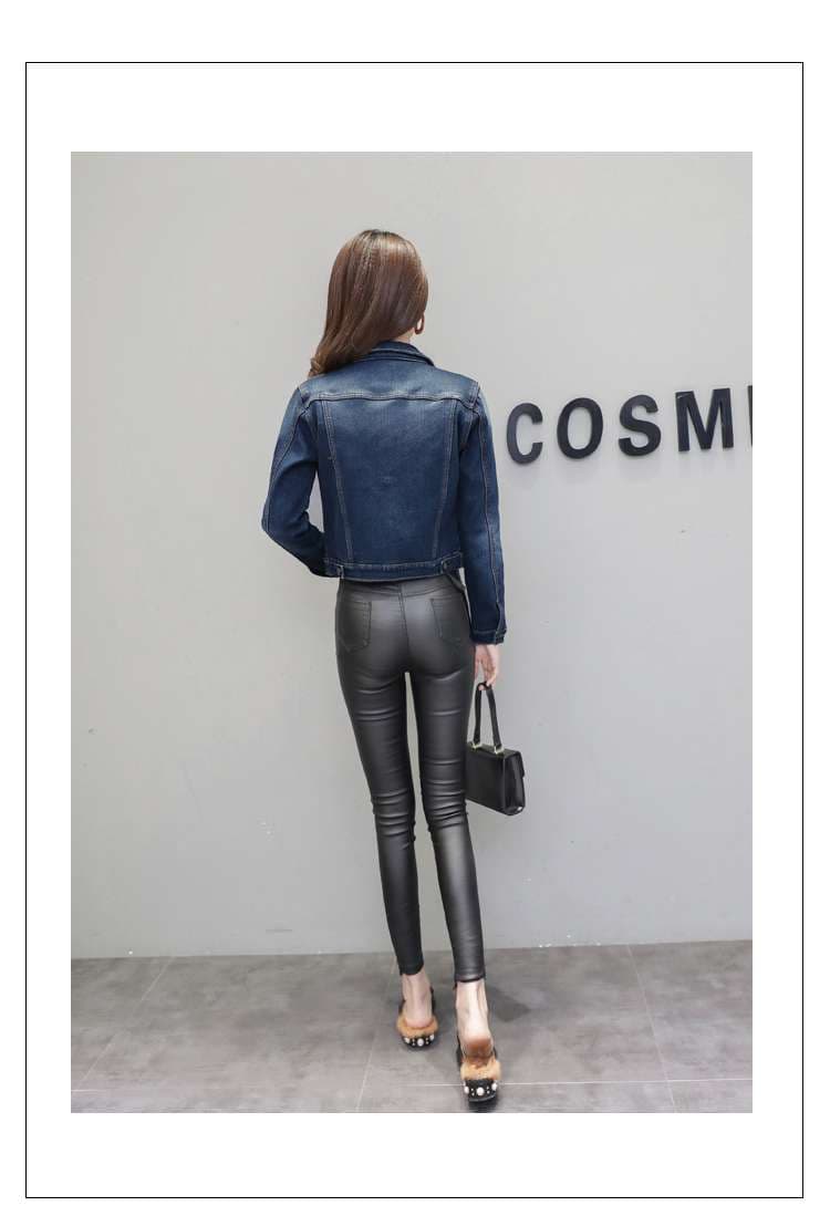 ネイビーコーデ 裏起毛あったかデニムジャケット