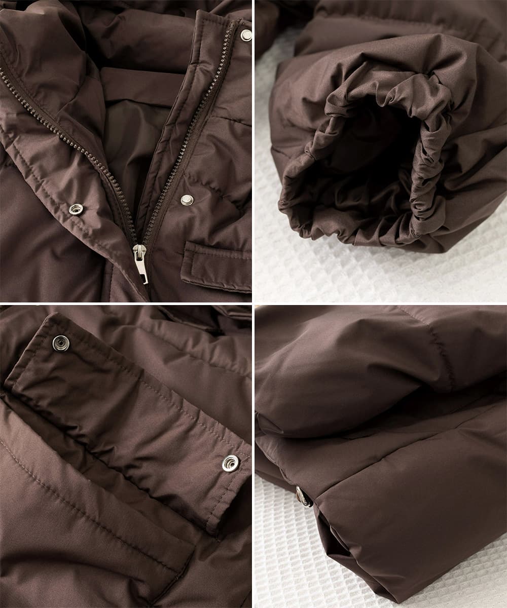 ネイビーコーデ レディース フード付き中綿アウター 防寒コート