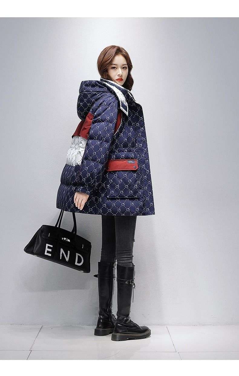 ネイビーコーデ モノグラムキルティング中わたジャケット