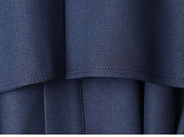 ネイビーコーデ トレンチ風 ベルト付きロングコート