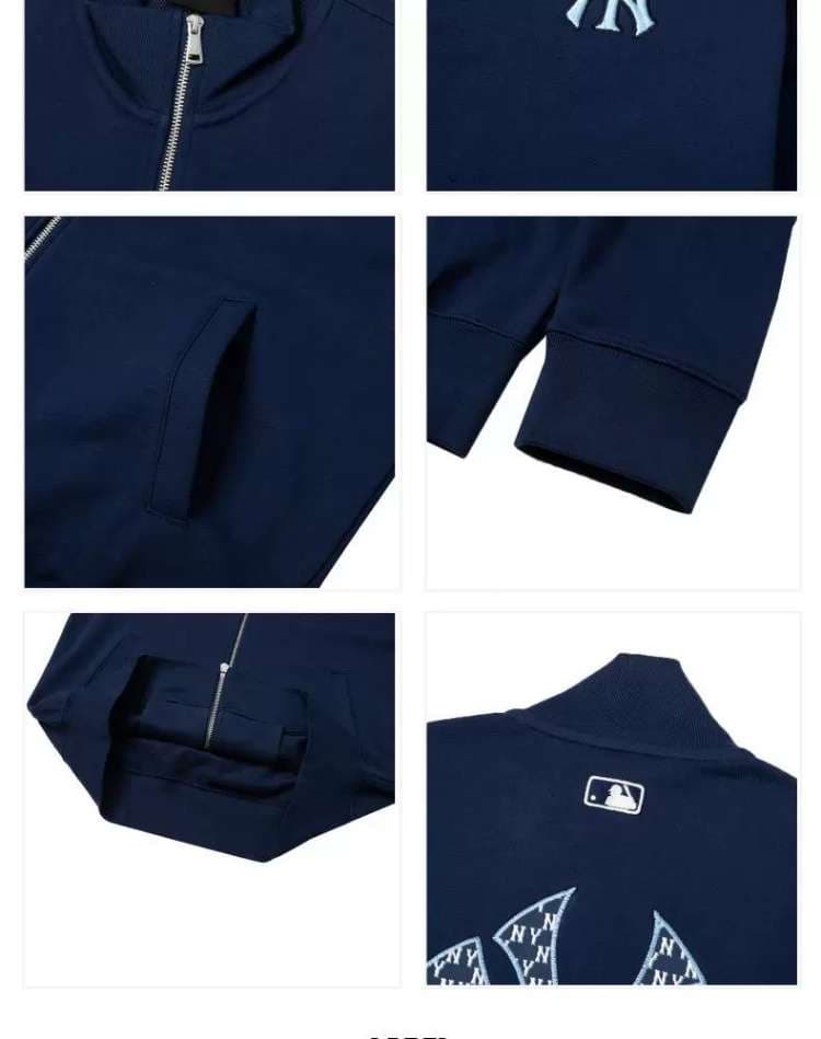 ネイビーコーデ スポーツチーム刺繍ジャンパー