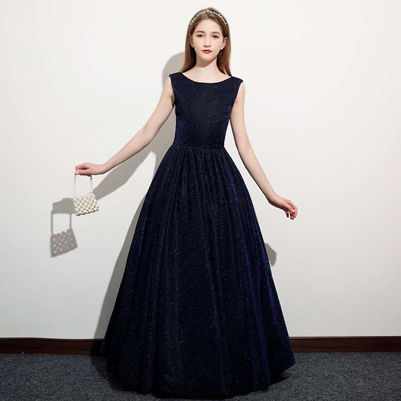 ネイビーコーデ きらめき優美ロングドレス
