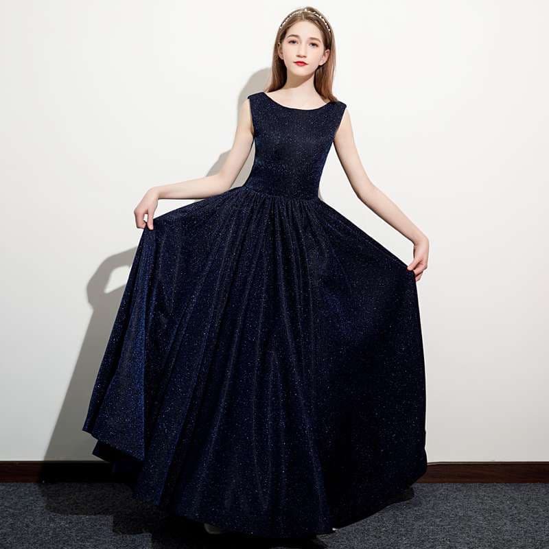 ネイビーコーデ きらめき優美ロングドレス