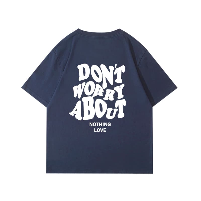 ネイビーコーデ "気にしない"メッセージ半袖Tシャツ